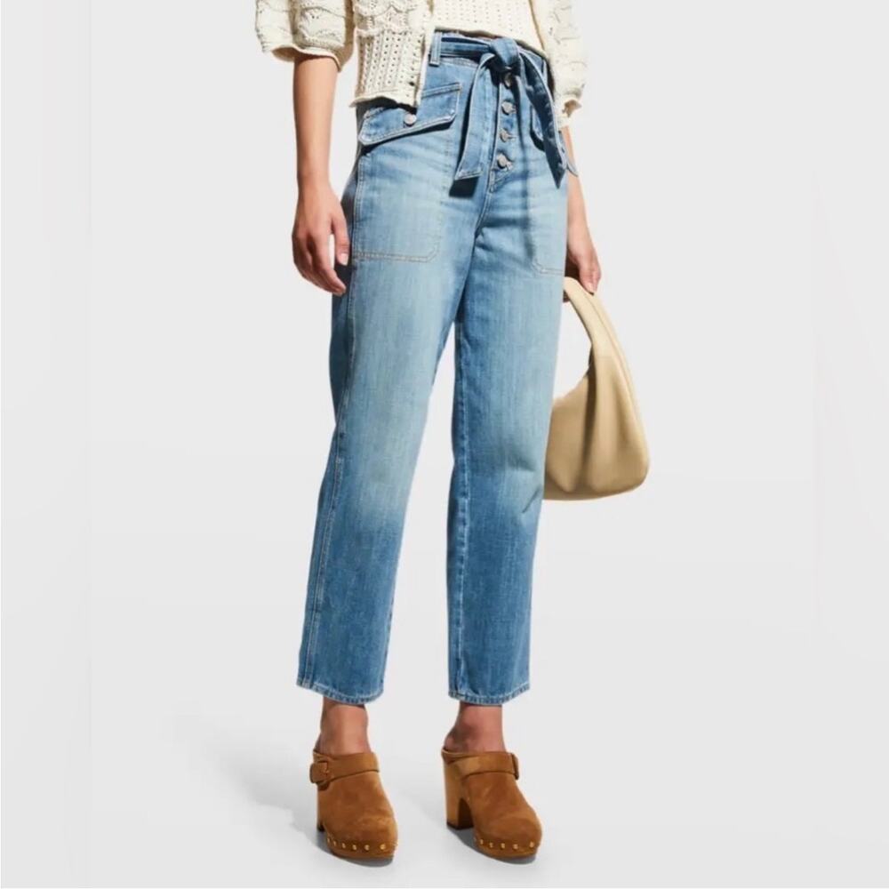 Veronica Beard Light Blue Straight-Leg Jeans